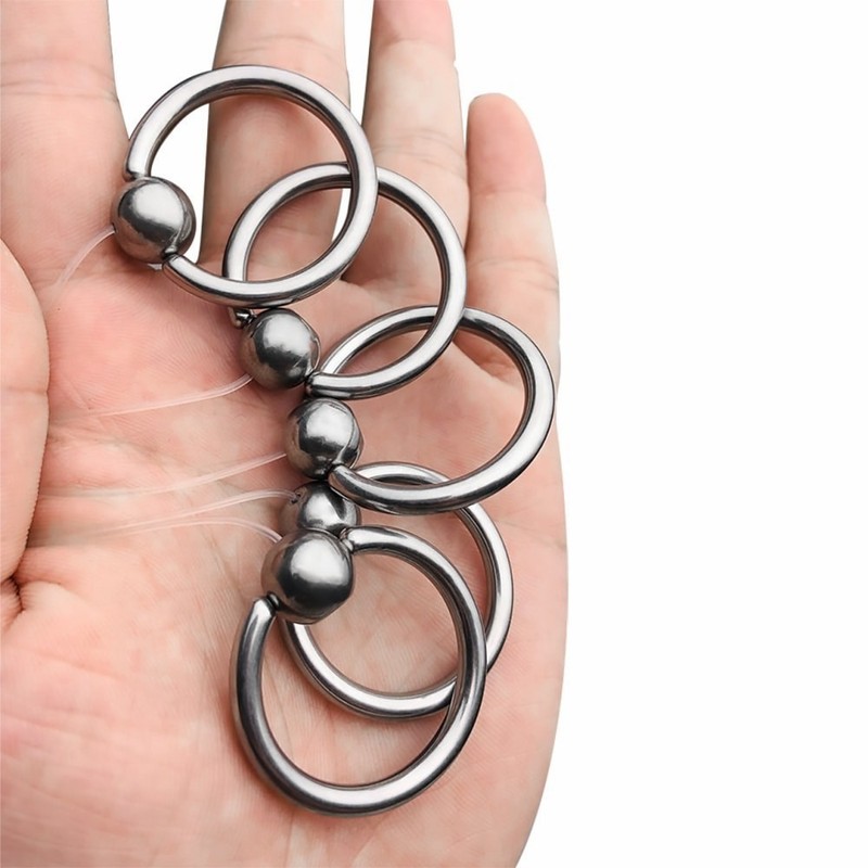 6Pcs Stainless Steel Urethral Sounding Rod With Ring Anal Plug Massager Set gallery