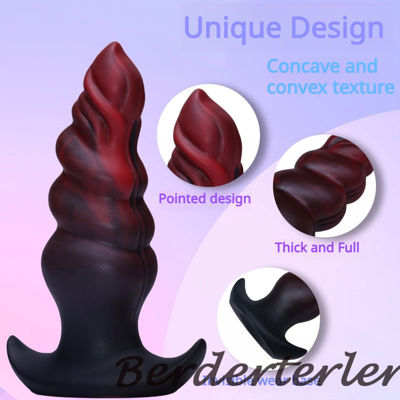Ribbed Dildos Wearable Anal Plug Men Soft Silicone Sex Toy for Women Butt Plug gallery