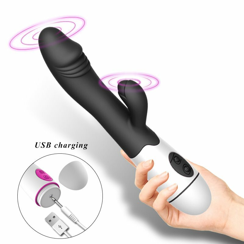 Rabbit Vibrator G-spot Dildo Vibe Waterproof Massager-Sex-Toys for Women Female