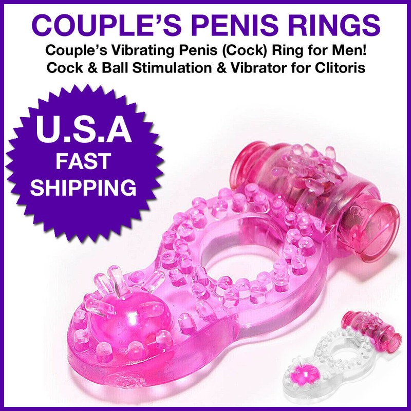 Penis Cock Ring Vibrating Clit Stimulator Couple Lover Men Enhancer Sex Toys