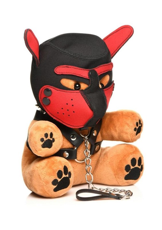 Master Series Pup Bear Hooded BDSM Teddy Leather Harness And Chain gallery