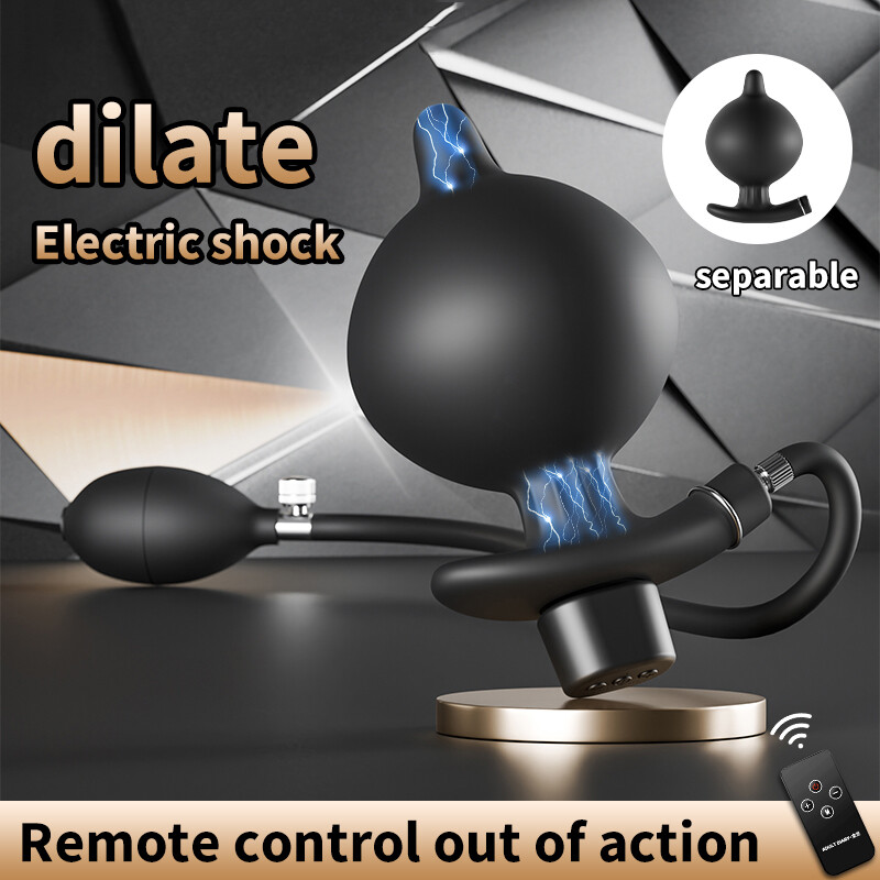 Electric-E-Stim Male Prostate Massager Anal Butt Plug Electro Inflatable Men gallery