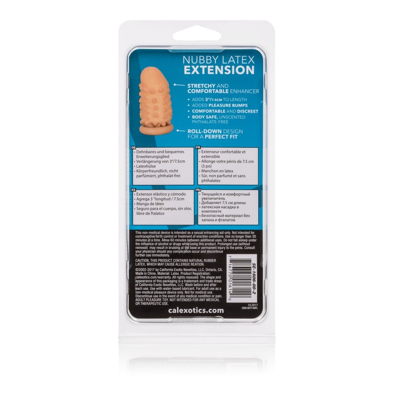 Cal Exotics Nubby Latex Extension Ivory - Add 3" Penis Cock Sleeve gallery