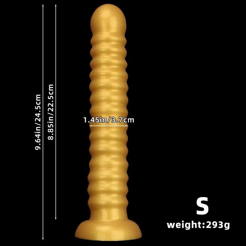 S/M/L Gold Silicone Anal Plug Big Head Dildo Penis Orgasm Masturbation Sex Toys