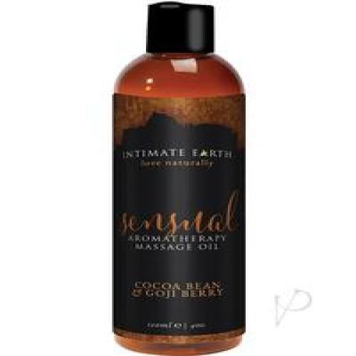 Intimate Earth Sensual Aromatherapy Massage Oil Cocoa Bean and Goji Berry 4oz gallery