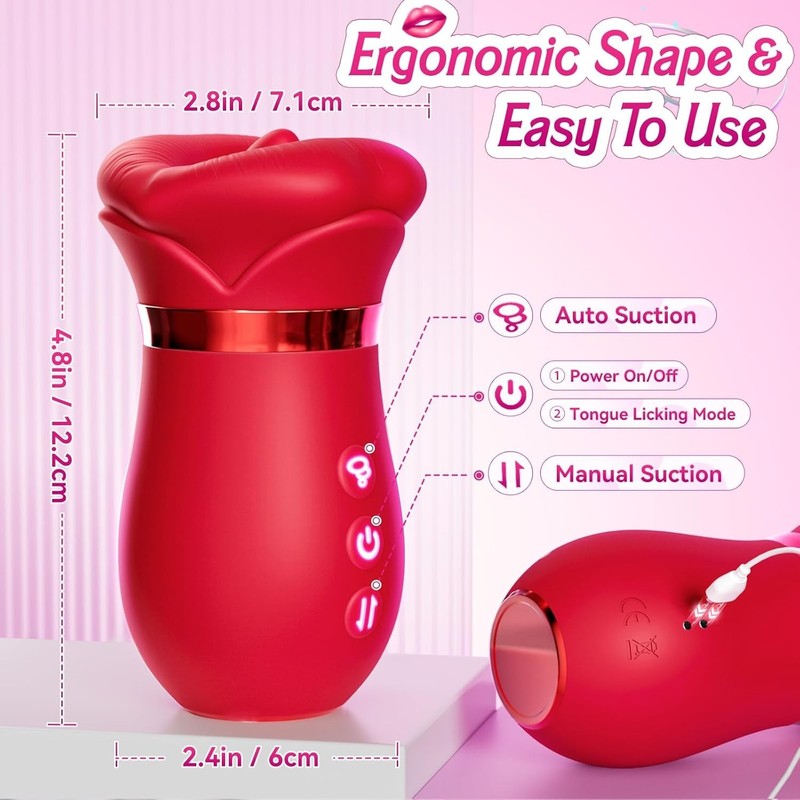 Sucking Vibrator G Spot Dildo Massager Tongue Oral Clit Licking Sex Toys Women gallery