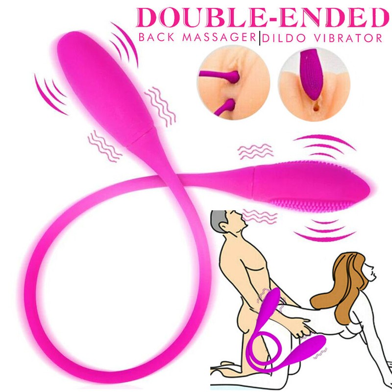Powerful Double Head Dildo Vibrator G-Spot Massager Sex Toy For Lesbian Couples gallery