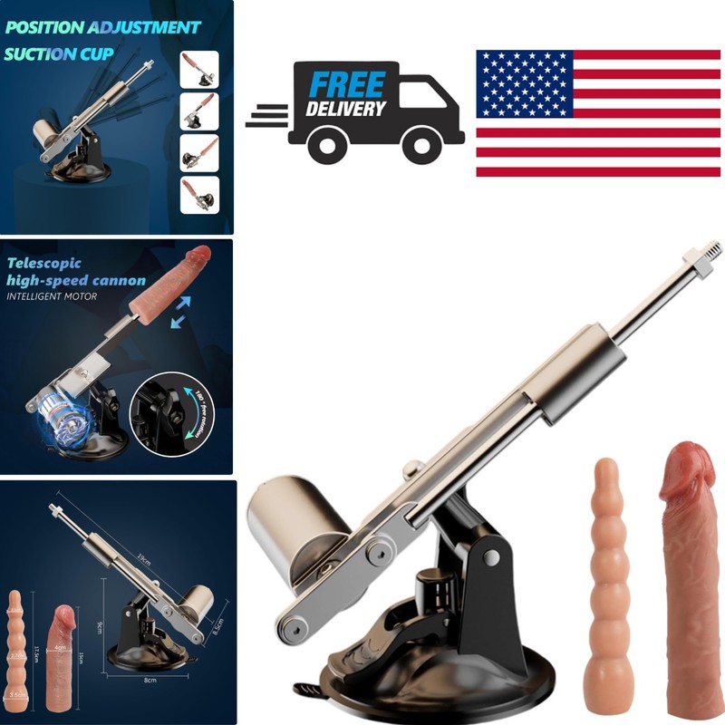 Compact Thrusting Sex Machine with Realistic Dildo Attachments for Pleasure