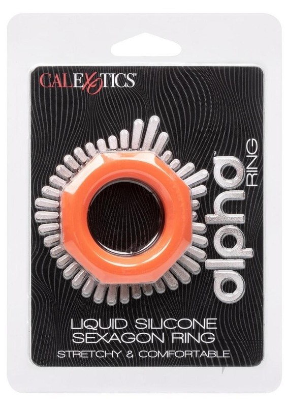 Alpha Liquid Silicone Sexagon Ring – Orange