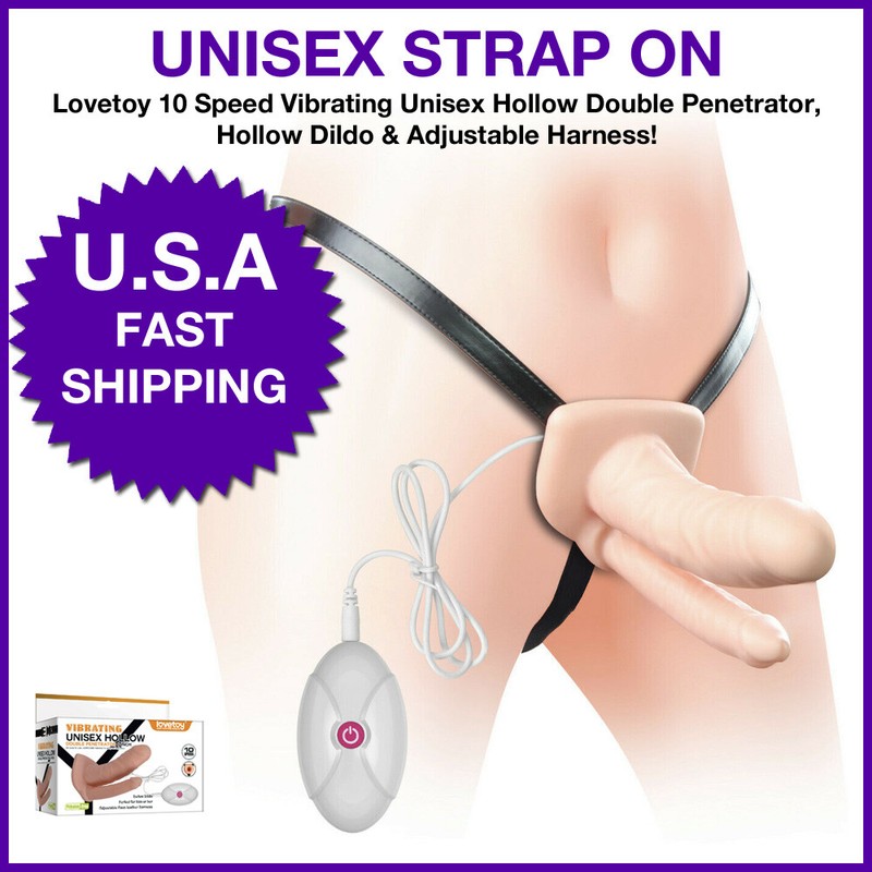 Lovetoy Vibrating Unisex Hollow Strap On Toy Double Penetration for Men Women
