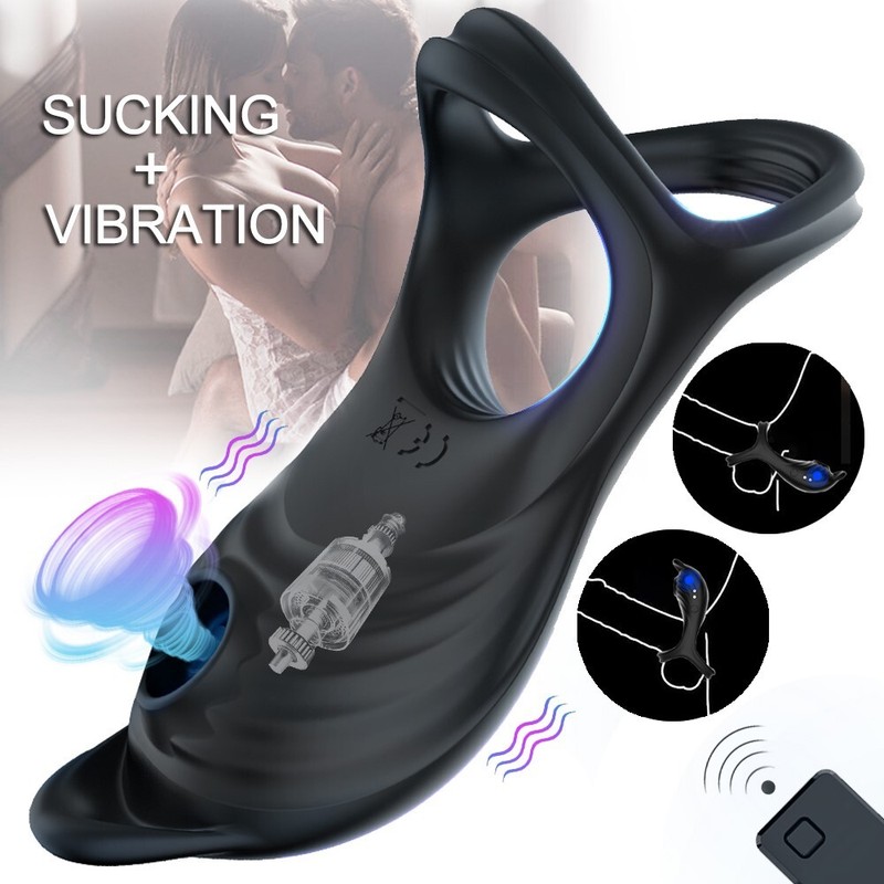 Male Vibrating Cock Ring Penis Stronger Erection Sucking Sex Toys Couples Remote gallery