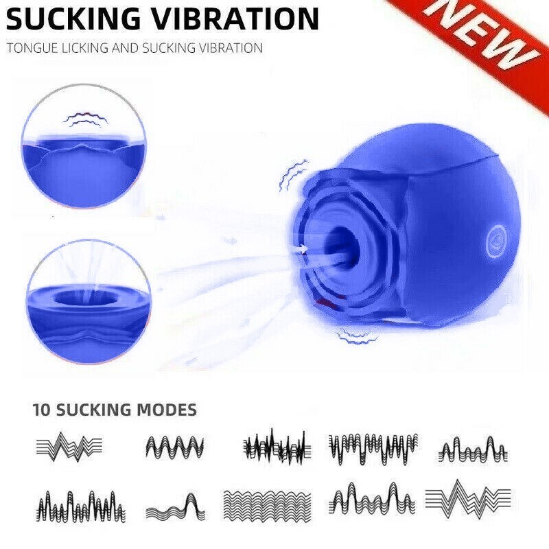 10-Speed G-spot Massager Flower Sucking Vibrator Dildo Clit Sucker Women Sex Toy
