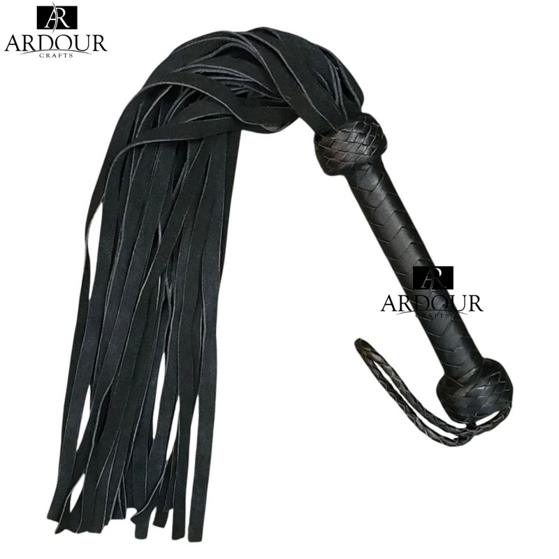 Premium Handmade Leather Flogger 25 Tails 18 Inch Braided Roleplay Gear adult