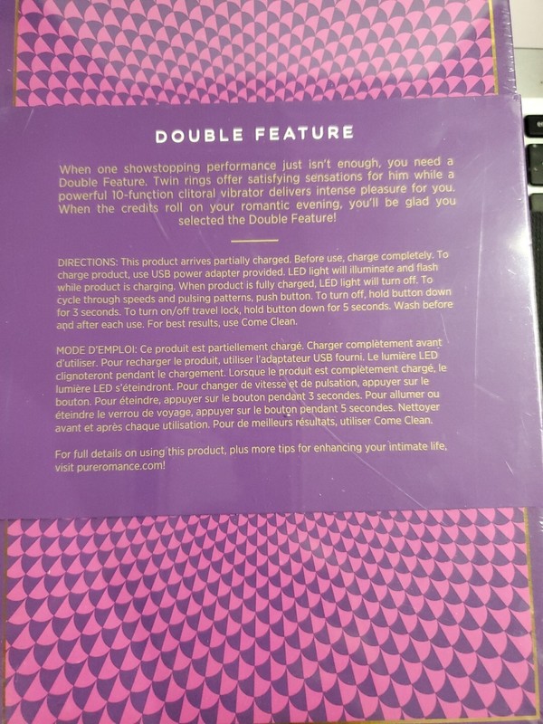 Pure Romance Double Feature New and Sealed box Vibrating Cock Ring gallery