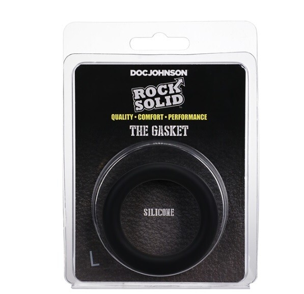 Doc Johnson Rock Solid Gasket Large Black Silicone Cock Ring, New