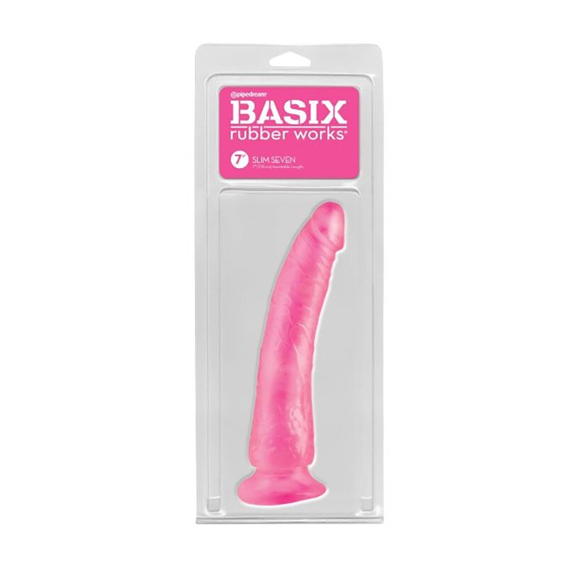 Beginner Slim Slender Realistic 7&Prime; Vaginal Anal G-spot Dildo Dong Suction Cup