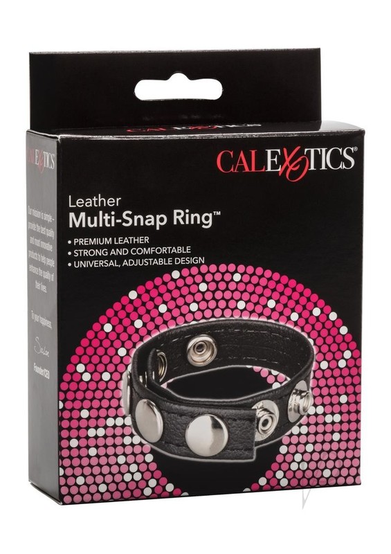 Leather Multi-Snap Cock Ring – Black