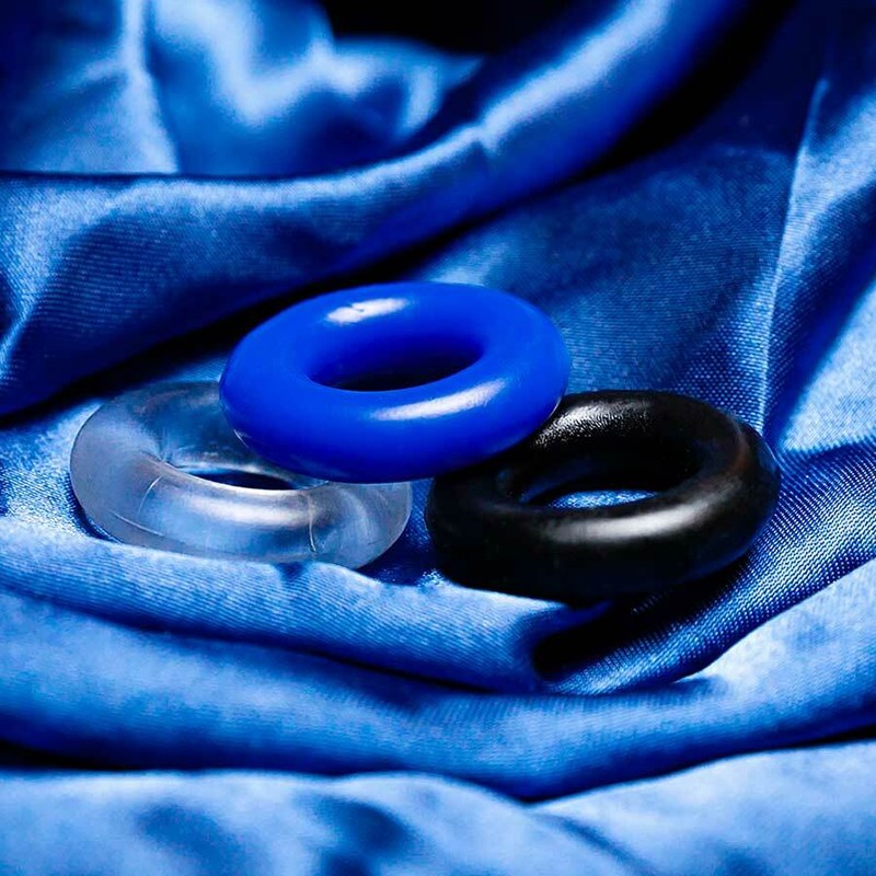 Cock Ring Stay Hard Penis Enhancer 3 Pack Erectile Dysfunction Sex Toy Men ED gallery