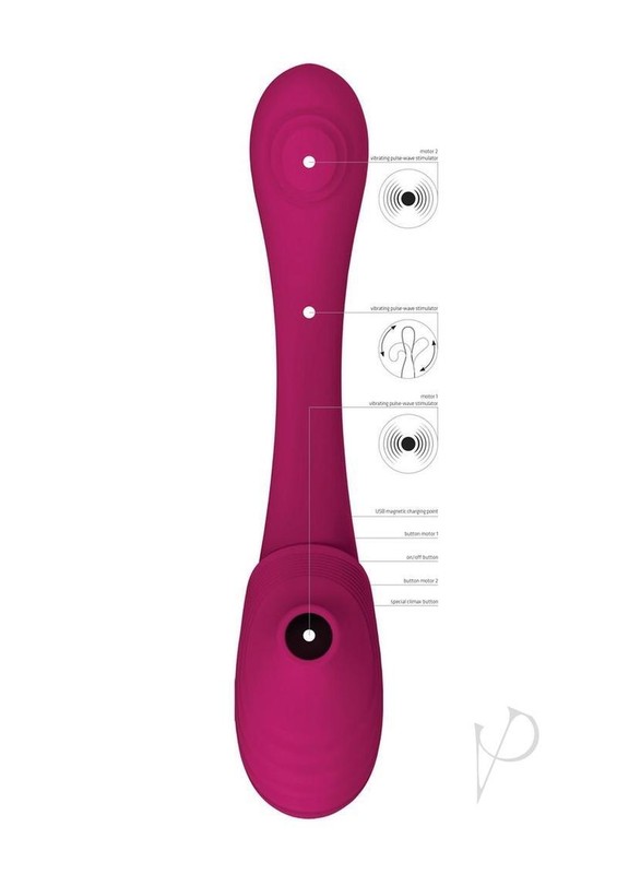 Vive MIRAI Rechargeable Silicone Dual Motor Double Ended Bendable Pulse and gallery