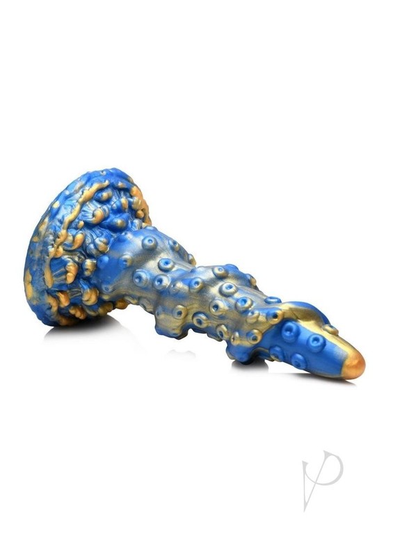 Creature Cocks Lord Kraken Silicone Dildo - Blue/Gold gallery