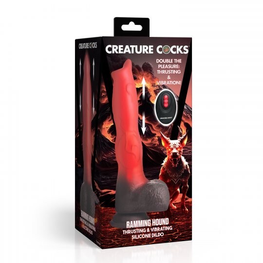 Ramming Hound Thrusting & Vibrating Silicone Dildo gallery