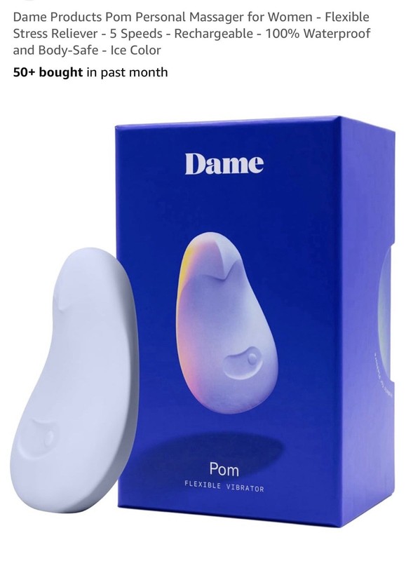 Dame Products Pom Personal Massager for Women Flexible Stress Reliever 5 Speeds