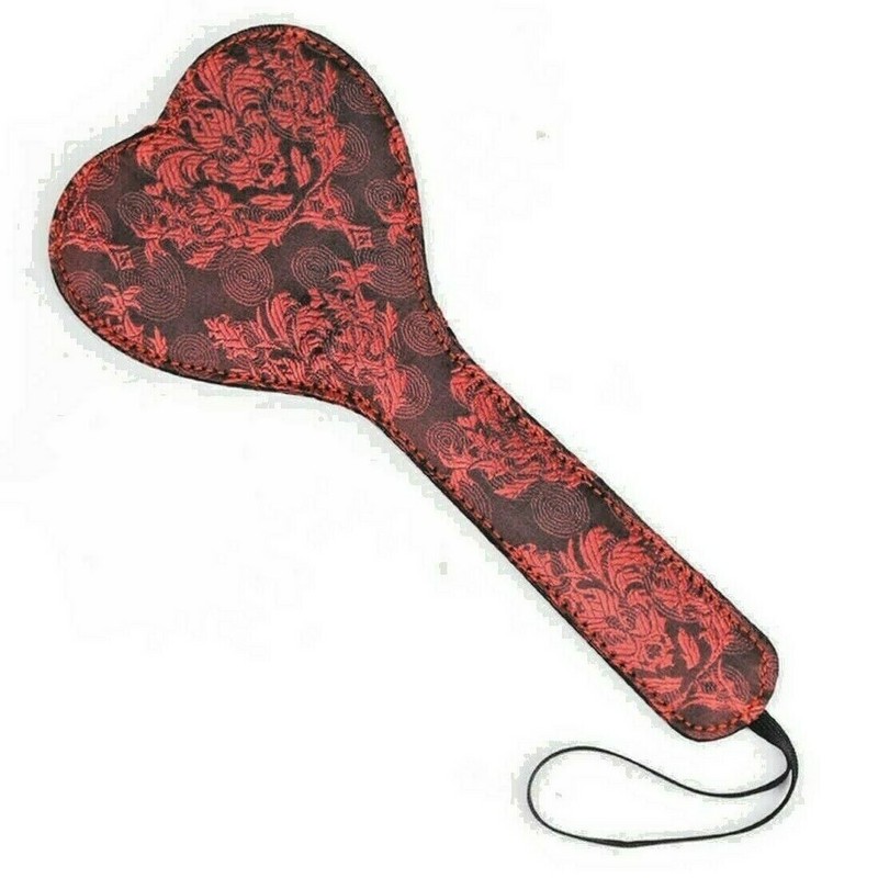 Heart Styled Spanking Paddle Floral Embroidery Flogger 11&Prime; X 5  » ( no bend )