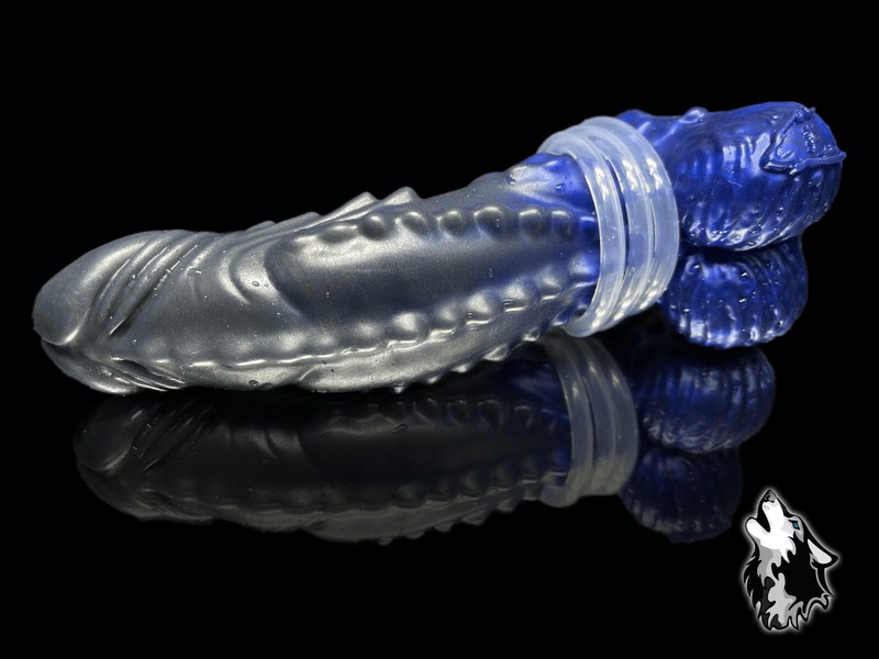 FlirtyDawg Fantasy Demon Dildo 7 inch &CUMTUBE platinum silicone monster sex toy