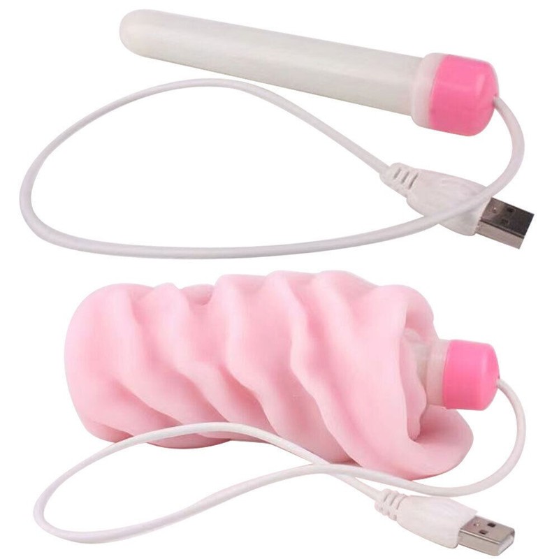 1PC Random Male Masturbator Pocket-Pussy Cup Sex Toy For-Men + Heating Vibrator gallery