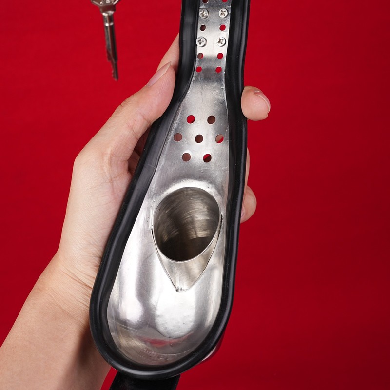 Male Stainless Steel Chastity Belt Adjustable Device BDSM Penis Cage Beads Plug gallery