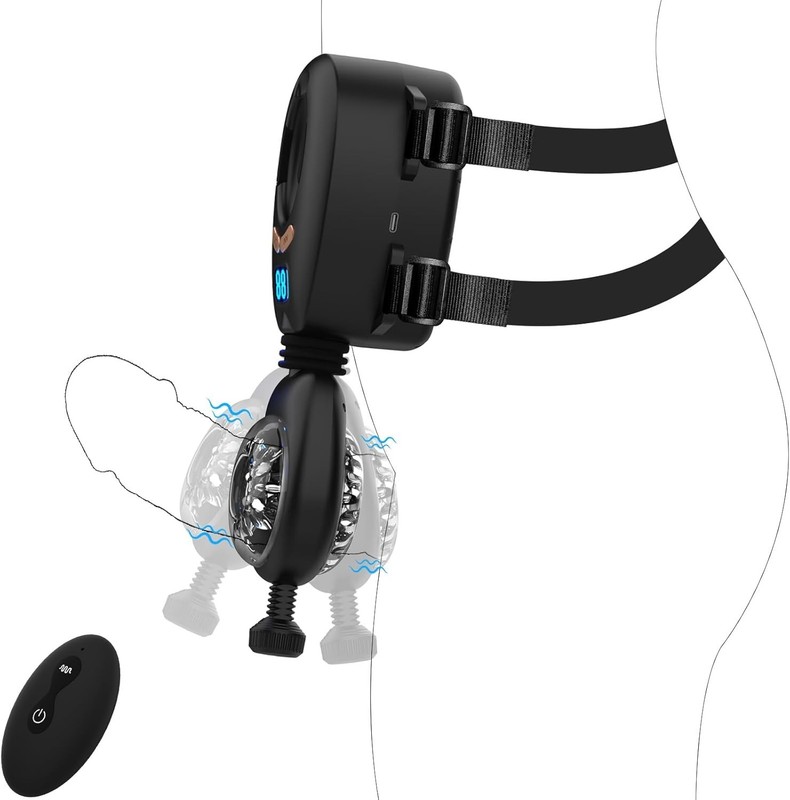 Wearable Automatic Male Masturbator Removable Belts Adjustable Male Penis Pump gallery