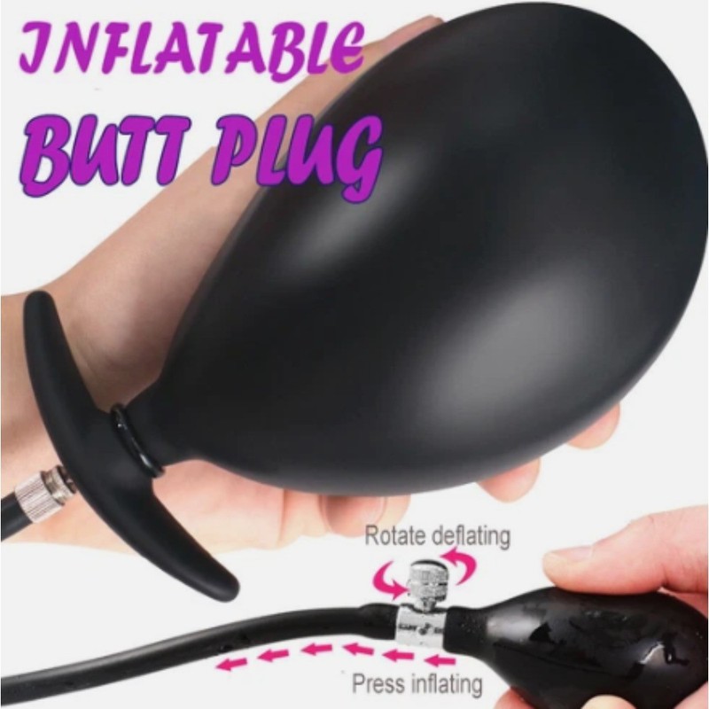 Extra-Large-Inflatable-Male-Prostate-Anal-Butt-Plug-Dildo-Huge-Men-Women-Sex Toy