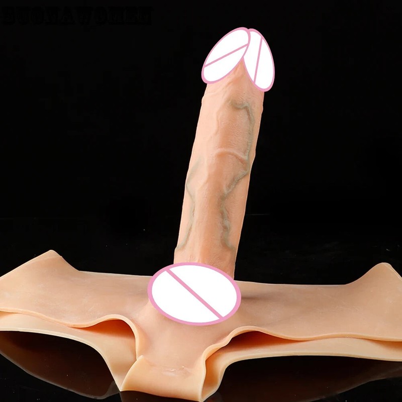 9 Inch Strap On Solid Dildo Silicone High Elastic Wearable Anal Plug Pants Toys gallery