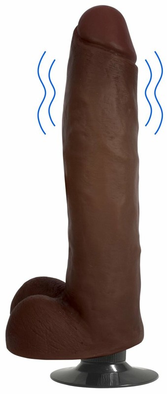 Jock Dark Vibrating Dildo with Balls – 11 Inch Huge BBC Thick Real Feel