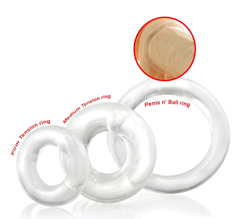 Cock Ring KIT Super Stretchy Strong Stay Harder Penis Rings Erection Sex Toy Men