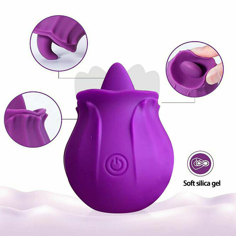 10 Mode Tongue Oral Clit Licking Rose Vibrator G Spot Dildo Sex Toys Waterproof gallery