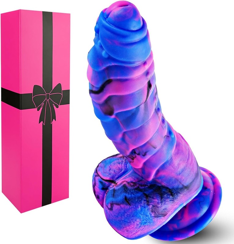 7 Inch Fantasy Monster Thick Dildo with Suction Cup, 6&Prime; Short Soft Silicone Real