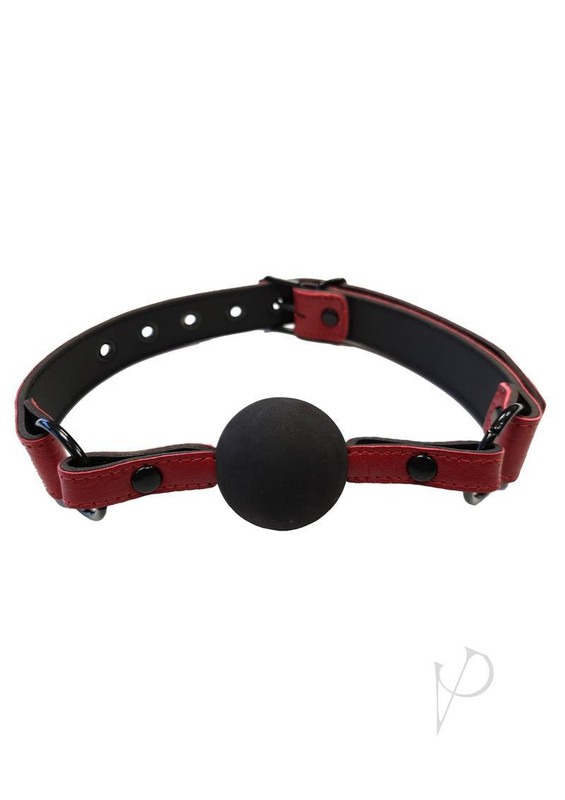 Rouge Anaconda Leather Adjustable Ball Gag – Burgundy And Black