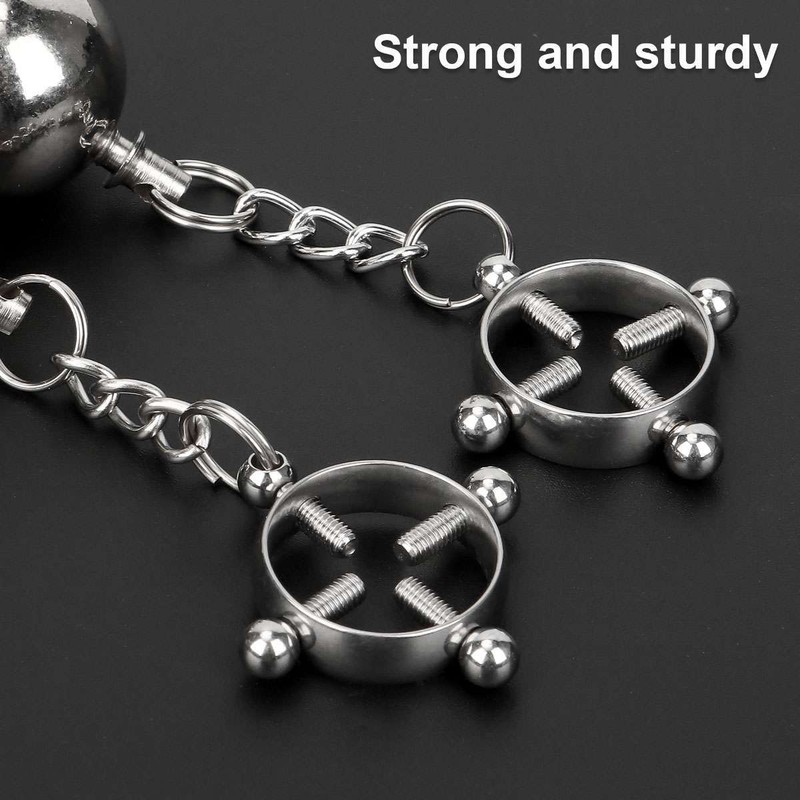 Breast Nipple Clamps Clip Weights Ball BDSM Torture Bondage Sex Toy Play Female gallery