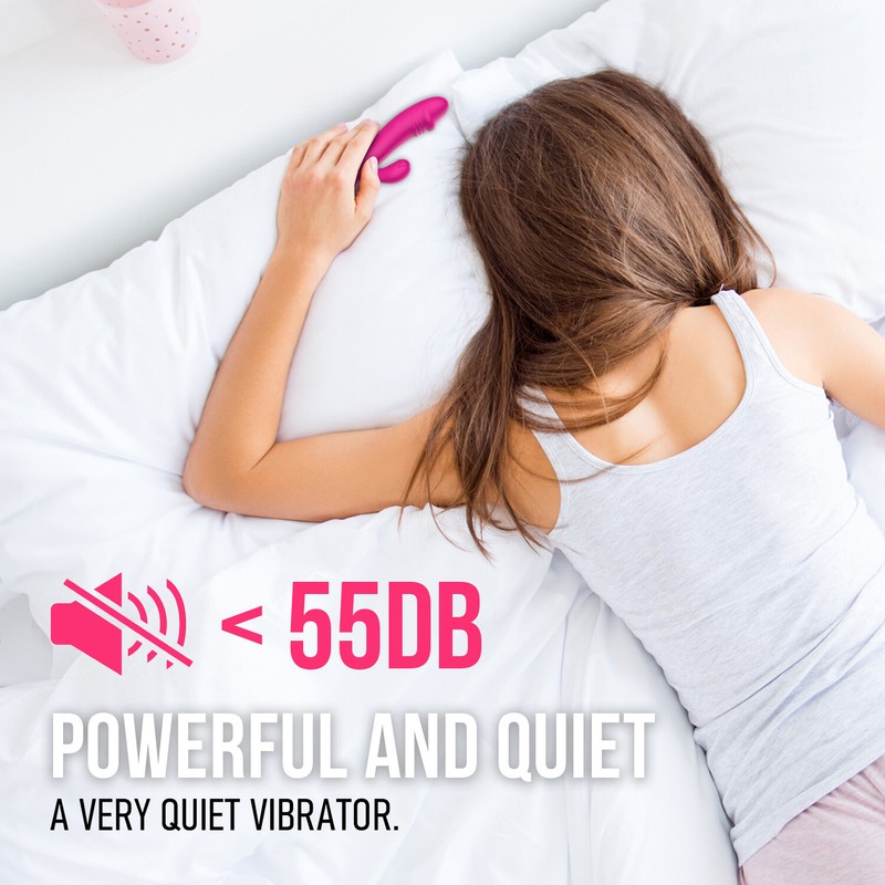 Dual Rabbit Vibrator for Women - Made of Body-Safe Silicone, Waterproof Massager gallery