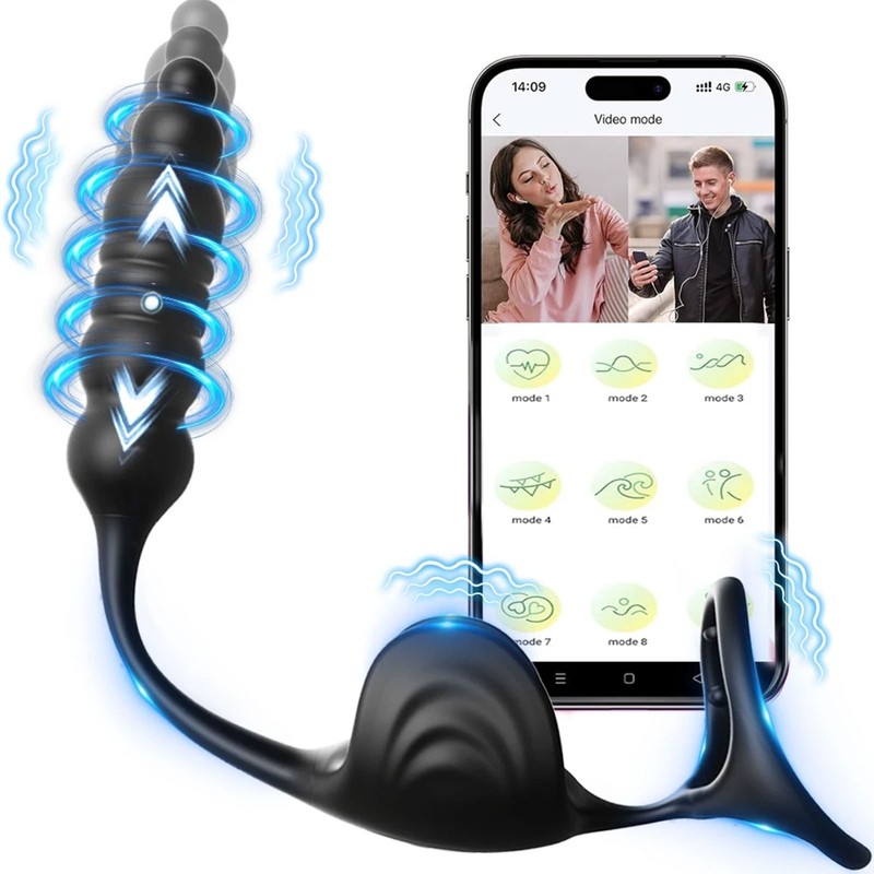 APP Control Thrusting Anal Vibrator Male Anal Prostate Massager Anus Cock Ring