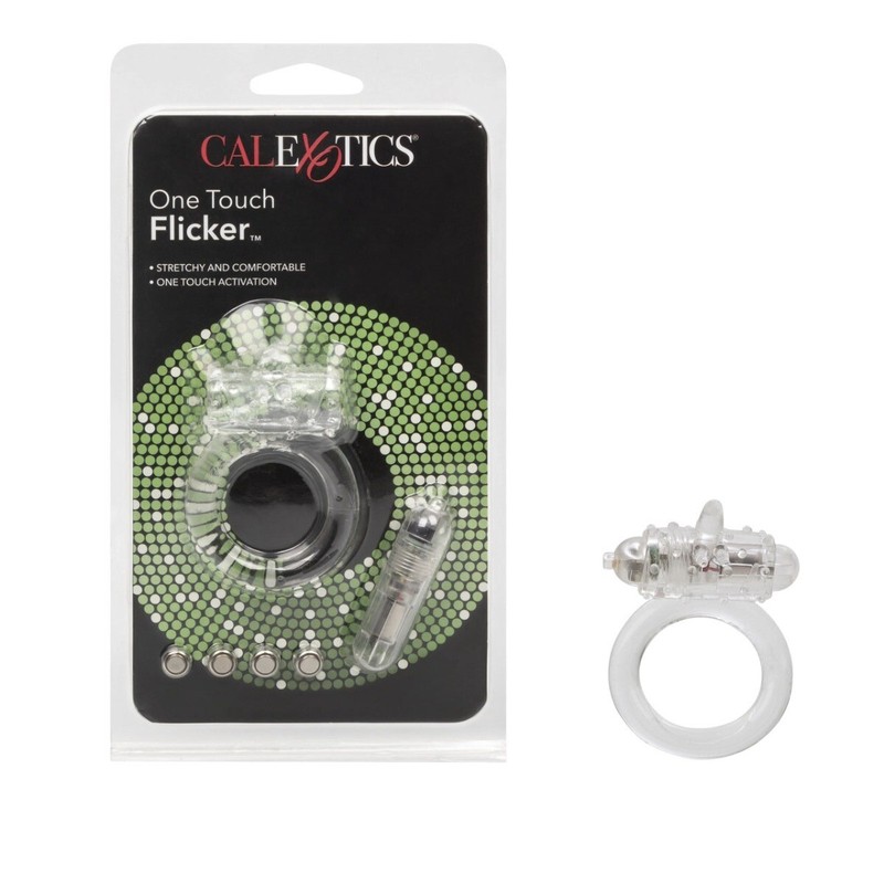 Stretchy One Touch Flicker Penis Prolong Enhancer Cock Ring Couple Travel SexToy