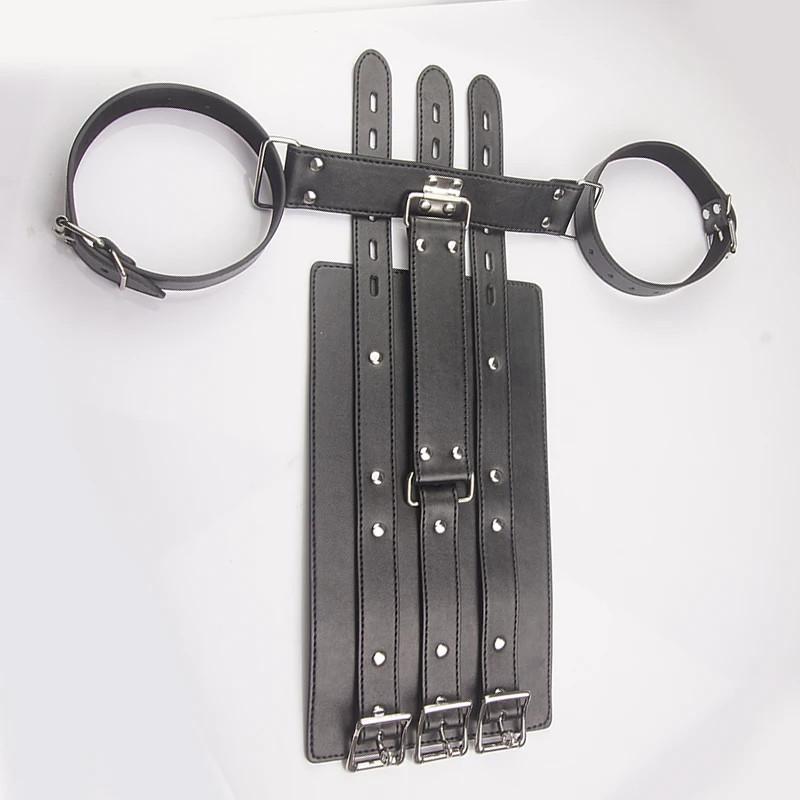 Leather Bondage Handcuffs, Armbinder Restraint ,Arms Behind Back Straitjack gallery