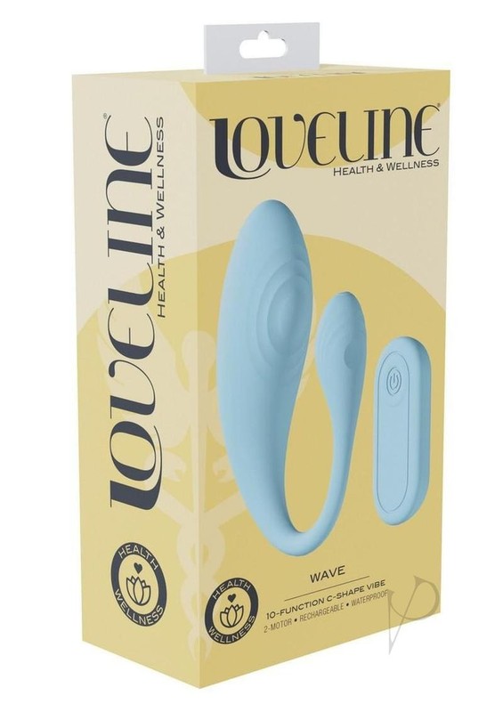 Loveline Wave C-shape 10 Function Rechargeable Silicone Vibrator with Remote