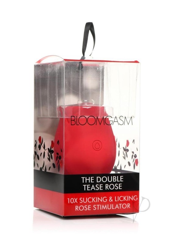 Bloomgasm Double Tease Rose 10X Rechargeable Silicone Sucking & Licking Stimulat