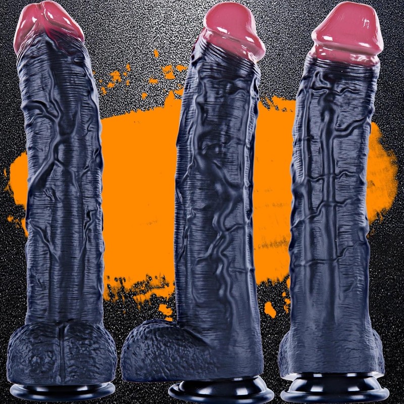 13.4" Extra Thick Extra Thick Huge Large Black Dildo, Silicone Realistic Wide An gallery
