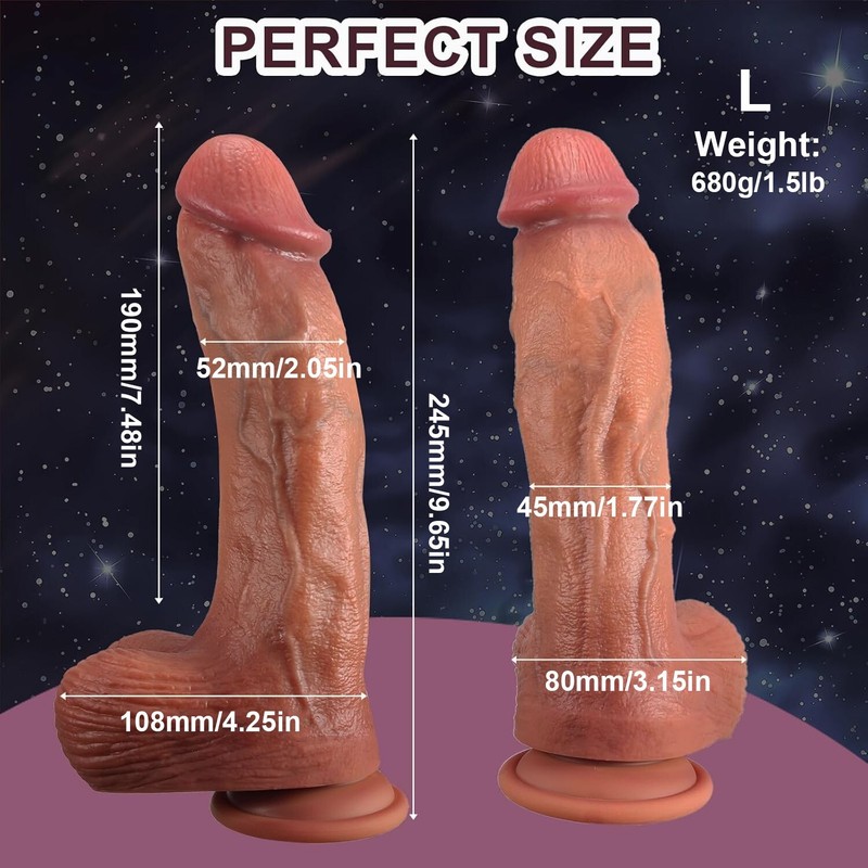 Realistic Dong Dildo Suction Cup – 2 Sizes Waterproof Cock Veined Sex Toys Adult
