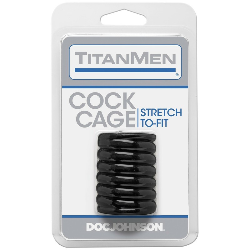 Titanmen Cock Cage Black – Male Penis Erection Enhancer Sleeve