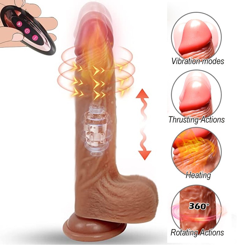 Long Dildo Thrusting Vibrator Massager Realistic Penis Dong Sex Toy for women gallery