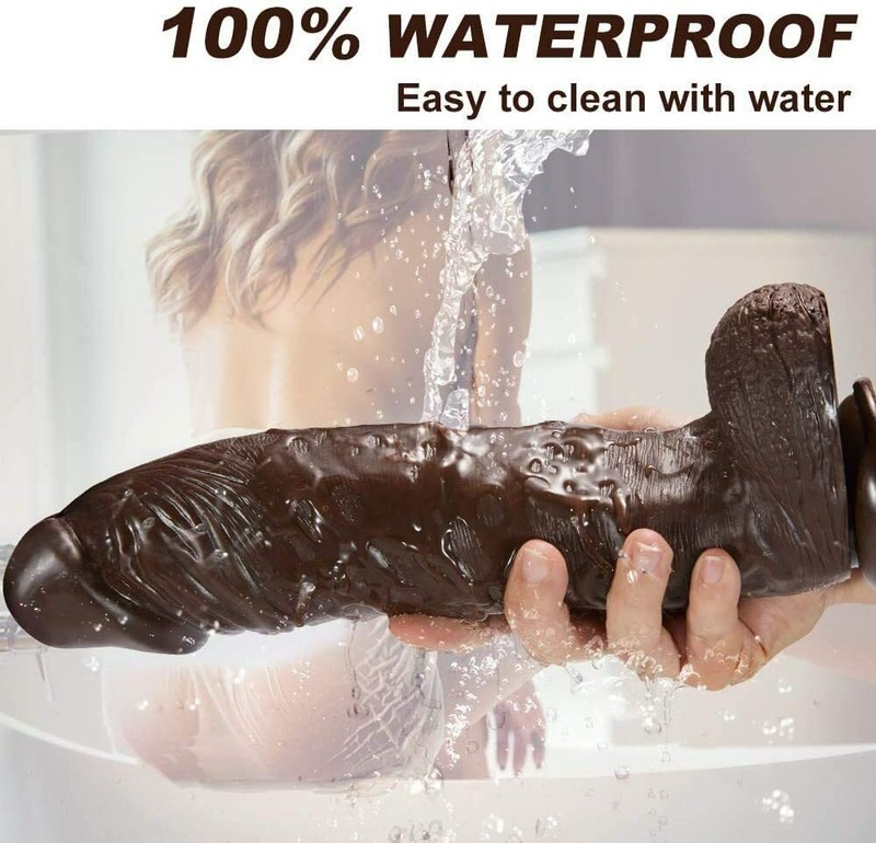 Brown Silicone Realistic Dildo Skin Feeling Soft Huge Big Dick Penis Sex Toy gallery